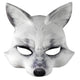 Realistic White Grey Fox Face Costume Mask