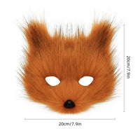 Furry Auburn Fox Costume Mask