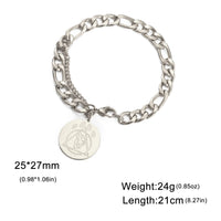 Layered Gold Figaro Chain Bracelet with Paw Print