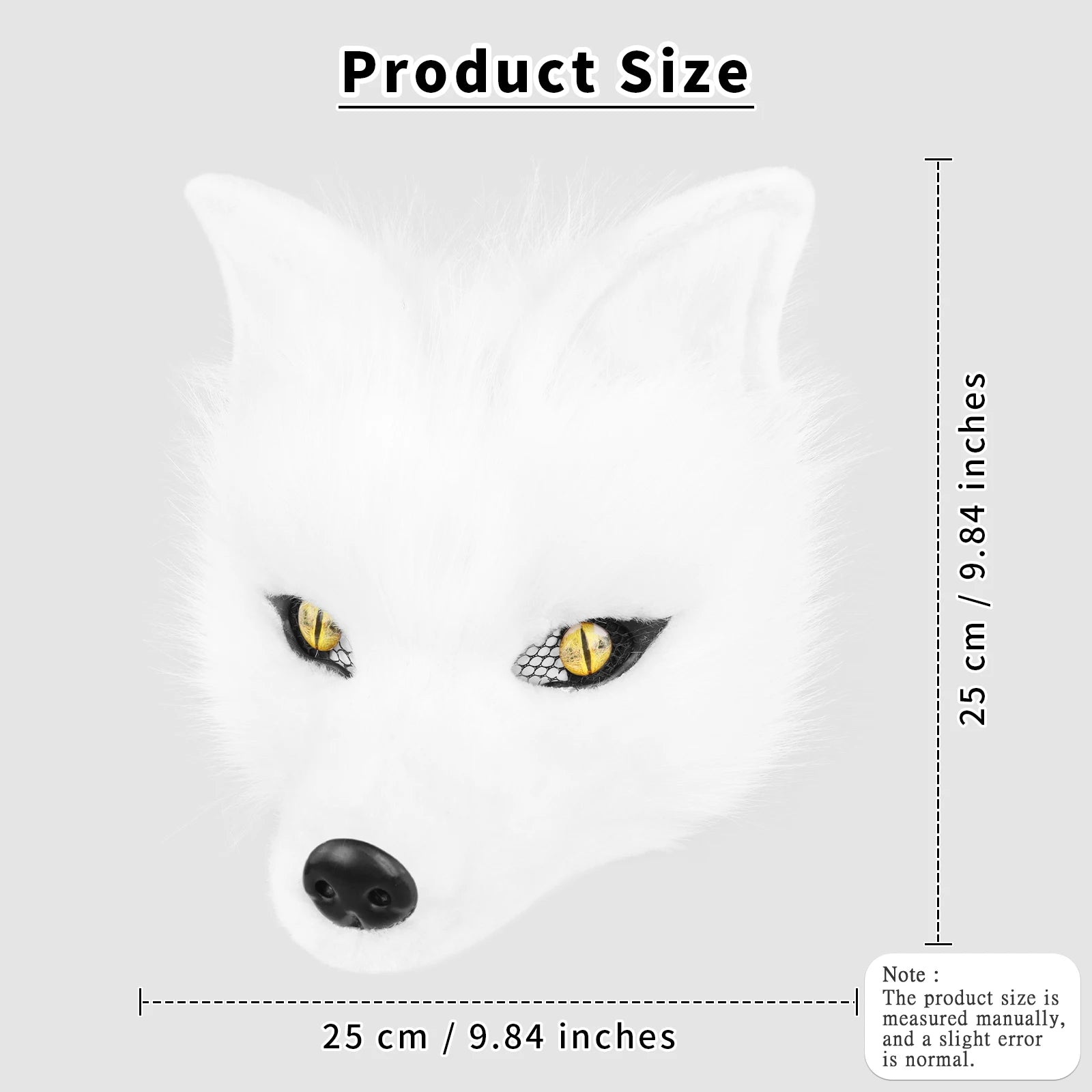 Realistic Orange Fox Faux Fur Mask