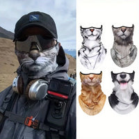 Realistic Orange Tabby Cat Face Neck Gaiter