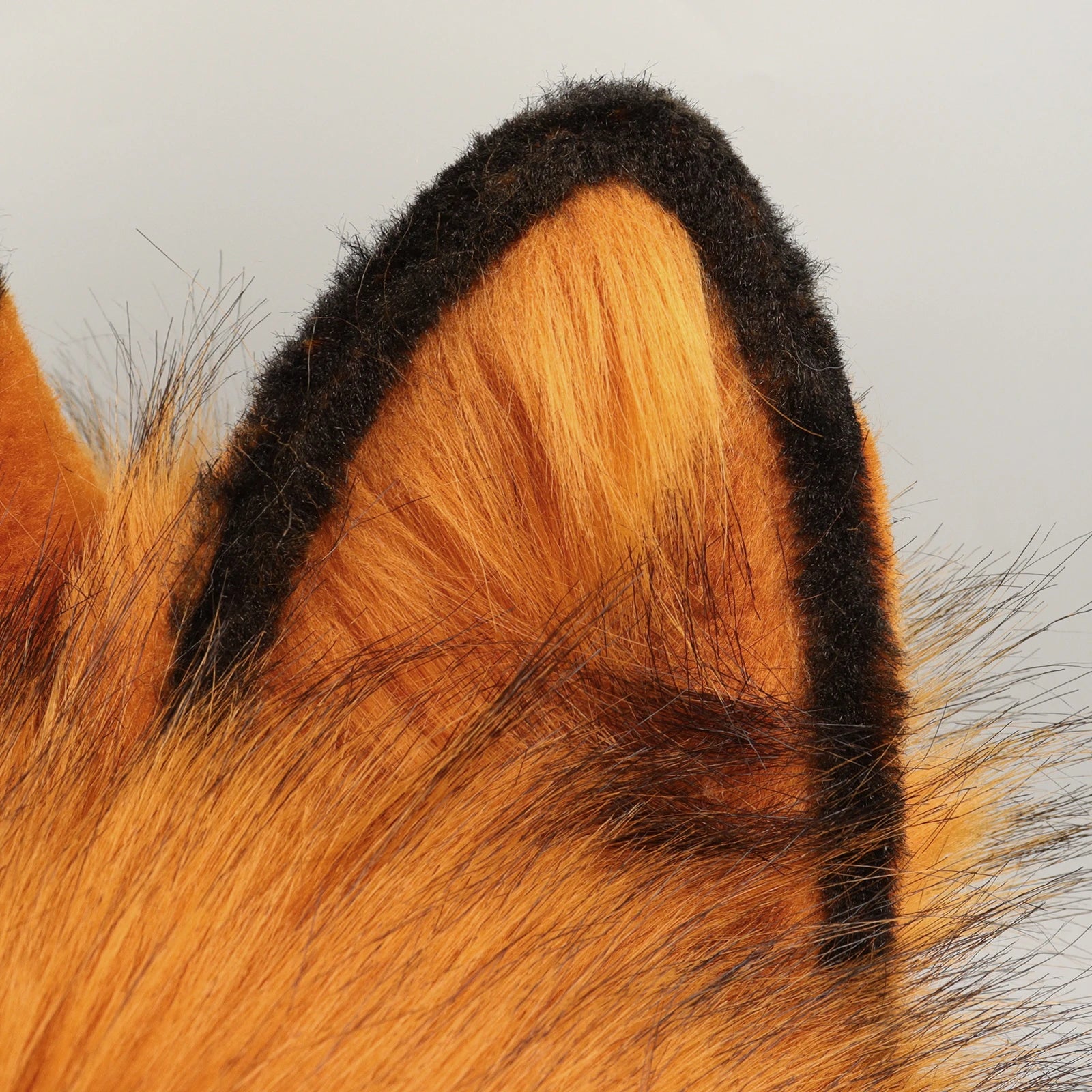 Realistic Grey Faux Fur Fox Mask