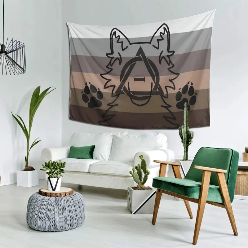 Furry Alpha Canine Bear Pride Striped Tapestry