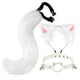 White Faux Fur Cat Cosplay Set with Bells