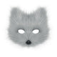 Light Grey Faux Fur Fox Mask with Black Nose