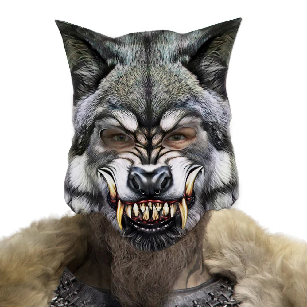 Fierce Realistic Werewolf Mask with Fangs