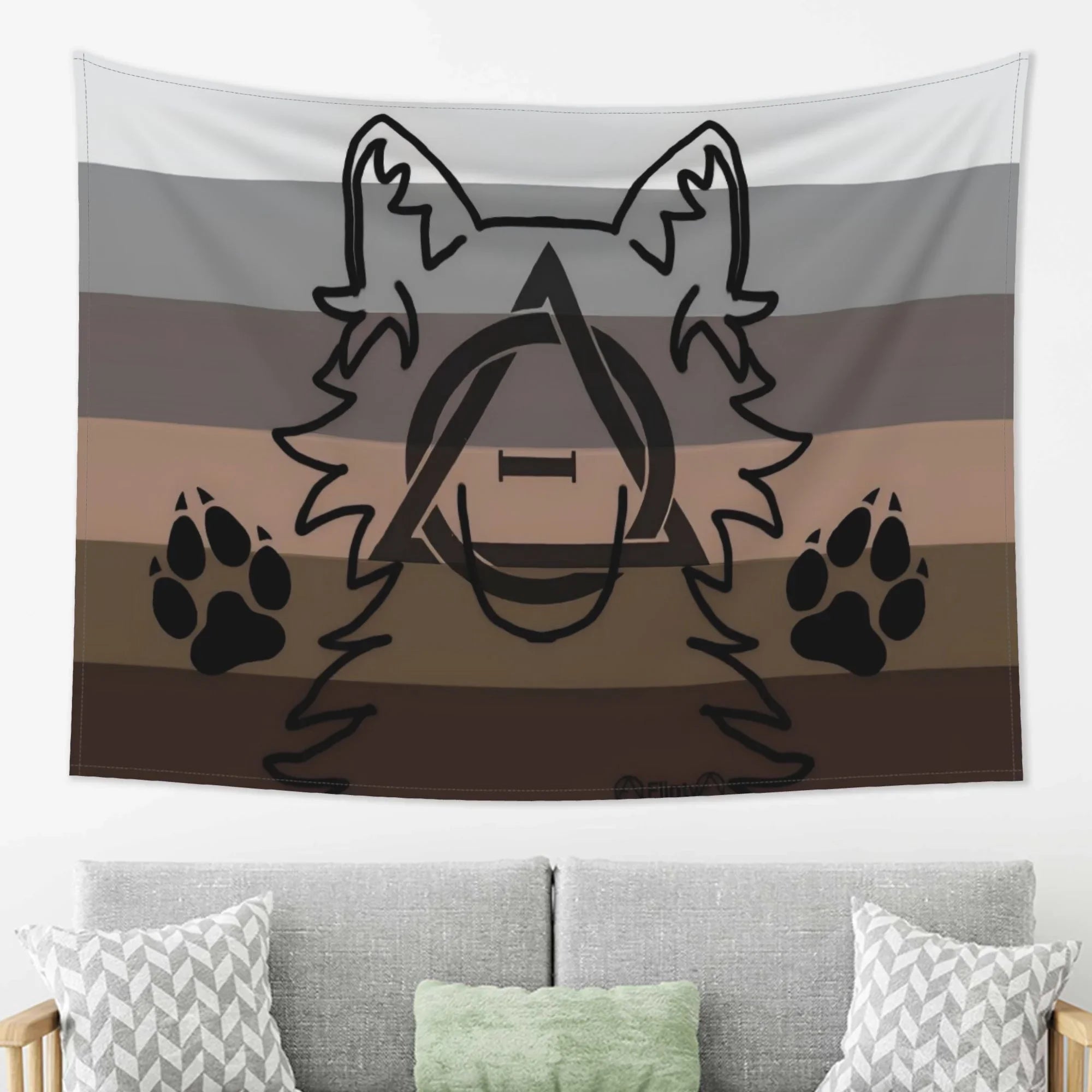 Furry Alpha Canine Bear Pride Striped Tapestry