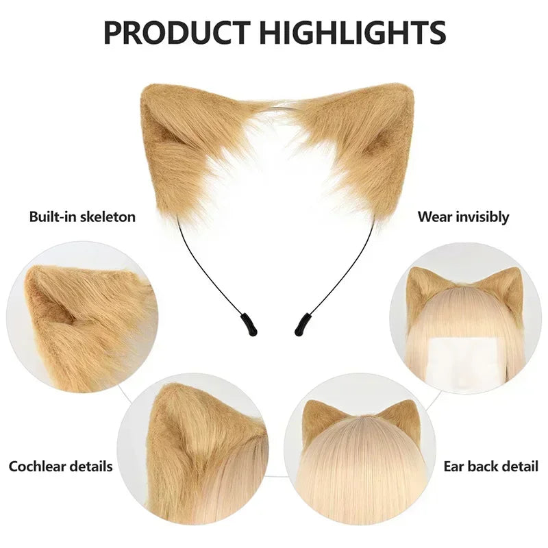 Black Faux Fur Fox Tail with White Tip