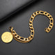 Gold-Tone Layered Figaro Bracelet with Wolf Charm