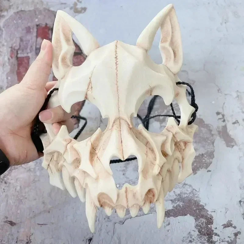 White Horned Dragon Fantasy Mask