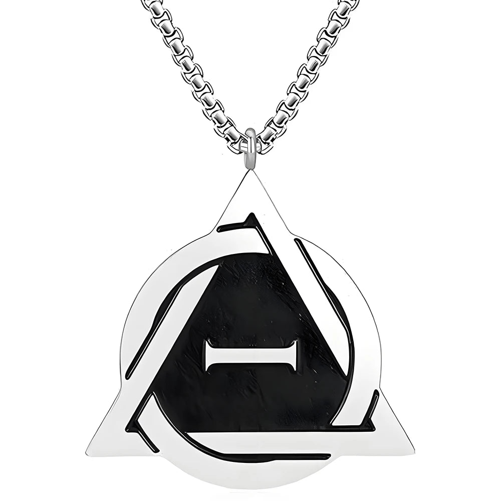 Unisex Stainless Steel Geometric 'I' Pendant Necklace