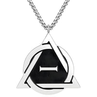 Unisex Stainless Steel Geometric 'I' Pendant Necklace