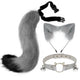 Gray Faux Fur Cat Cosplay Set with Tail and Ears