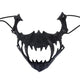 Matte Black Horned Demon Jaw Mask
