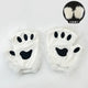Soft White Furry Fingerless Paw Mittens