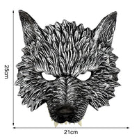 Realistic Textured Silver Wolf Mask