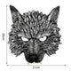 Realistic Textured Silver Wolf Mask