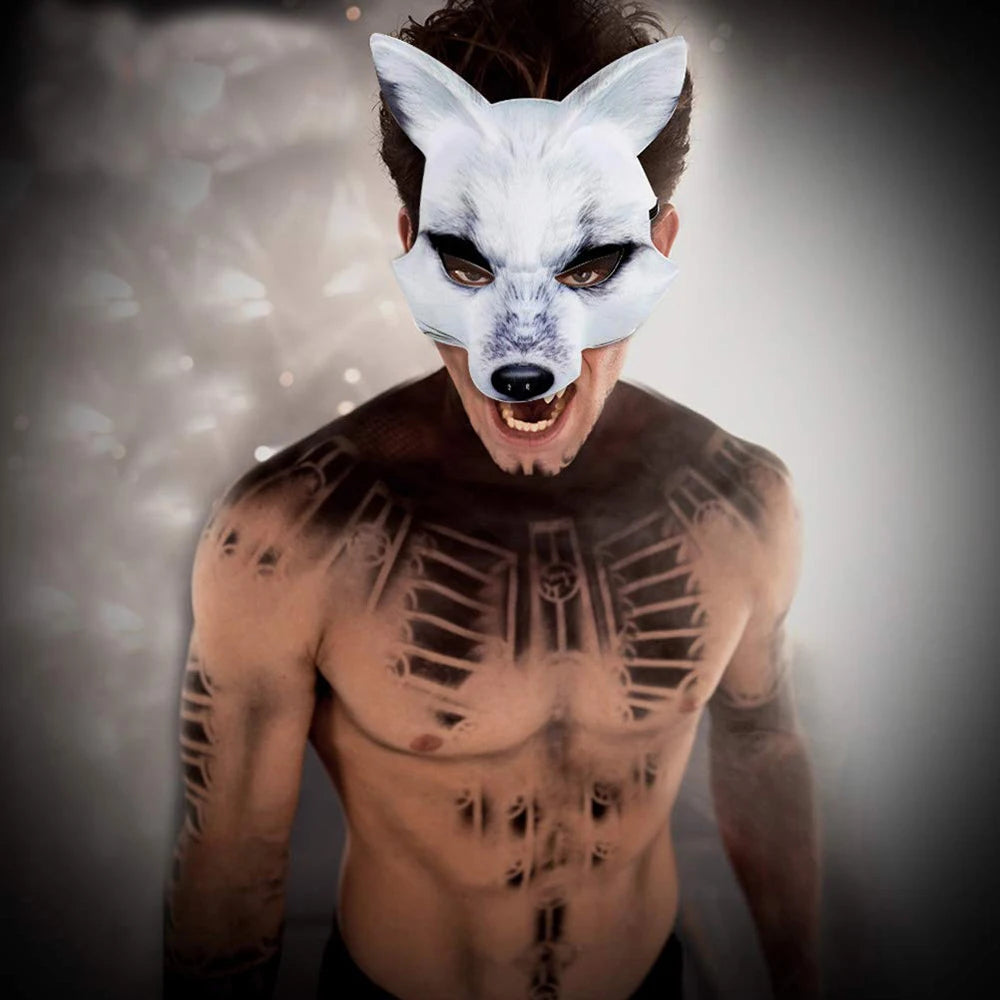 Fierce Realistic Werewolf Mask with Fangs