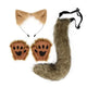 Brown Faux Fur Ears, Tail, Paw Cosplay Set