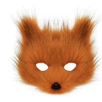 Realistic Reddish-Brown Faux Fur Fox Mask