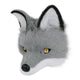 Gray Faux Fur Fox Mask with Yellow Eyes
