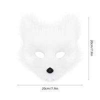 White Fluffy Fox Face Mask